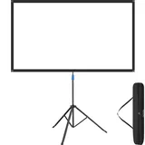 Tectake tectake® Beamer-Leinwand, für 4K, HD, Ultra HD und Full HD, Gain-Faktor 1,0, reißfester Terylenestoff, faltenfrei gespannt, Format 16:9, 60”