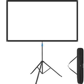 Tectake tectake® Beamer-Leinwand, für 4K, HD, Ultra HD und Full HD, Gain-Faktor 1,0, reißfester Terylenestoff, faltenfrei gespannt, Format 16:9, 60”