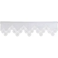 HOSSNER - ART OF HOME DECO Querbehang "Dufour" Gr. 1, weiß, B:120cm H:30cm, Wirkware, Baumwolle, HOSSNER - ART OF HOME DECO, Gardinen, handgehäkelte Spitze, weiß, Baumwolle