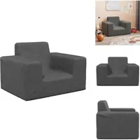 Kindersofa Anthrazit Weich Plüsch - Kindersofa - Kindersofas - Minisofa - Kindersofa