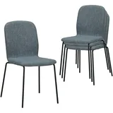 Albatros Esszimmerstühle 4er Set ENNA, grau - stapelbar, bequemer Polsterstuhl - Eleganter Küchenstuhl, Stuhl Esszimmer oder Esstisch Stuhl, Konferenzstuhl