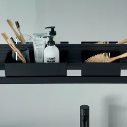 burgbad Fiumo Set zu Reling##Kunststoffboxen in Schwarz Hochglanz ACHC013-ZUB