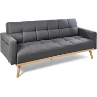 Jahnke SCHLAFSOFA Chillax Box Granitgrau/Holz EICHENFARBEN