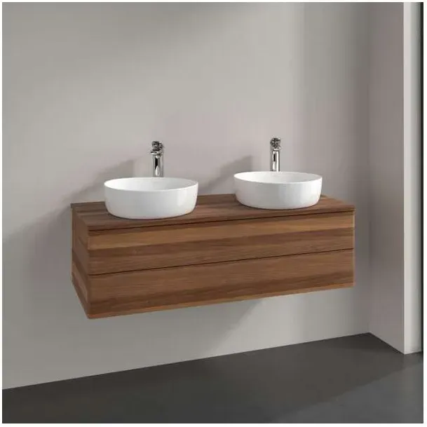 Villeroy und Boch Antao Waschtisch-Unterschrank K24012HM 120x36x50cm, Waschbeckenplattenfarbe warm walnut, warm walnut
