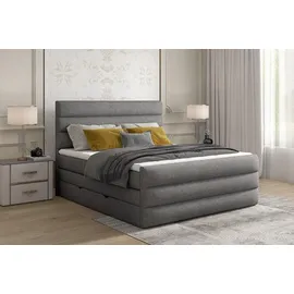 aea Luxus Boxspring Bett 140/160/180 x 200 cm Grau