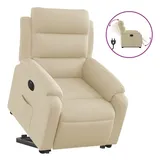vidaXL Relaxsessel mit Aufstehhilfe Elektrisch Creme Stoff