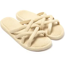 Beigefarbene BRASILERAS Damensandalen mit rutschfester Gummilaufsohle beige|beige 36