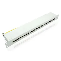 helos Patch Panel RJ-45 X 24 1U Grau RAL 7035 48,3 cm (19")