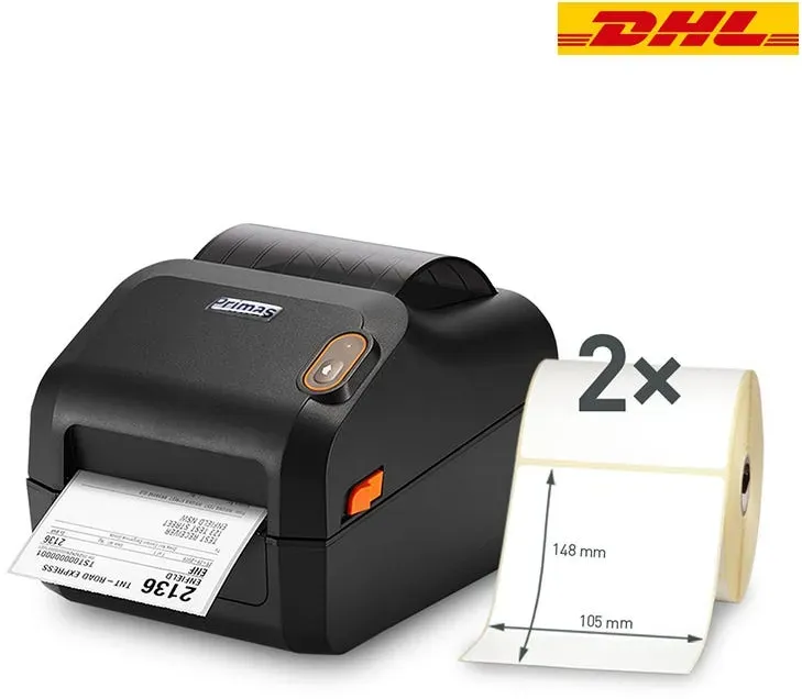 DHL Warenpost International Versand-Starter-Set – Primas XD3-40d – Etikettendrucker USB / 203 dpi / mit Abrisskante