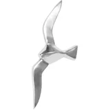 KADIMA DESIGN Wanddeko, Möwe aus poliertem Aluminium, 30cm Höhe, Wandbefestigung, silber. Metall, 30x13x3 cm mit Wandhalterung
