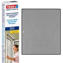 Tesa Insect Stop Clip On Anklipsrahmen-Fliegengitter 120x140cm anthrazit (55360-00001-00)