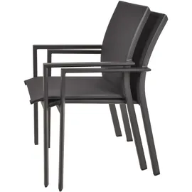 Garden Pleasure Rana Gartenstuhl 63 x 58 x 89 cm grau 2er Set