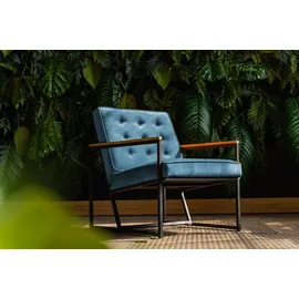 KAWOLA Sessel Arly Samt 63 x 80 x 80 cm Petrol