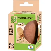 Vedes Natural Games Lederwürfelbecher mit 6 Würfeln