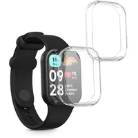 kwmobile 2X Silikon Hülle für Xiaomi Smart Band 8 Pro/Smart Band 9 Pro Schutzhülle - Fullbody Display Cover Set aus Silikon - Transparent