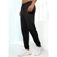 S.Oliver Sweathose, Jogginghose mit seitlichen Rippeneinsatz, schwarz,