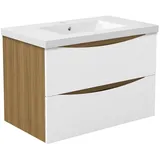 duschspa Waschtisch Waschbecken mit Unterschrank Waschtischunterschrank Smiley, Badmöbel in Breite 50/60/80/90/100 cm 81 cm x 56 cm x 47 cm