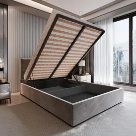 masseno Polsterbett, Braun, Holz, 140x200 cm, Schlafzimmer, Betten, Polsterbetten