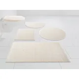OTTO home Badematte Dalia, Badvorleger, Badezimmer Teppich, Höhe 4 mm, strapazierfähig, fußbodenheizungsgeeignet, Baumwolle, rund, Baumwolle, Badteppich, Badematten auch als 2-teiliges Set erhältlich beige rund | Ø 75 cm x 4 mm
