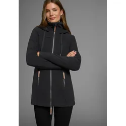 Fleecejacke, mit Kapuze, aus Fleece, atmungsaktiv, schnell trocknend, Gr. 40, schwarz, , 84730447-40