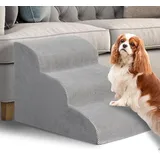 Famanu Hundetreppe - Praktische Treppe für kleine Hunde und Katzen, waschbarer Plüschbezug, rutschfest