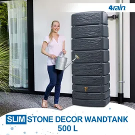 4rain Slim Stone Decor Wandtank 500 l graphitegrey