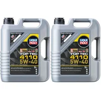LIQUI MOLY Top Tec 4110 5W-40 | 5 L | Synthesetechnologie Motoröl | Art.-Nr.: 21479, farblos (Packung mit 2)