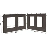 Quick Star Seitenteile für Pavillon 3x4 m 2 Stück Anthrazit 3 x 0,3 m