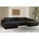 Eckcouch U form Wohnzimmer Couch Large 342cm SIENA stoff Poso Schwarz Schwarz