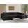 kaiser möbel Ecksofa, Eckcouch U form, Wohnzimmer Couch Large 342cm SIENA stoff Poso Schwarz - Schwarz
