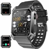 Smartwatch, Fitness Tracker Uhr, Damen Herren Smartwatch (Fitnessuhr mit Telefonfunktion 1,83" HD Voll Touchscreen Zoll,