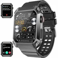 Smartwatch, Fitness Tracker Uhr, Damen Herren Smartwatch (Fitnessuhr mit Telefonfunktion 1,83" HD Voll Touchscreen Zoll,