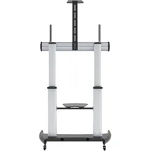 Manhattan Premium TV-Ständer 122 cm Silber/Schwarz Aluminium