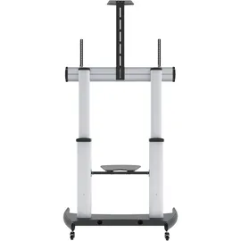 Manhattan Premium TV-Ständer 122 cm Silber/Schwarz Aluminium