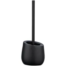 Wenko WC-Garnitur Badi Schwarz Keramik mit Silikon-bürstenkopf,