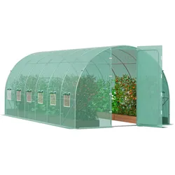VEVOR Gewächshaus Tunnel Treibhaus Frühbeet Tomatenhaus 590x295x225cm grün