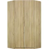Rauch Möbel Alabama Eckschrank Schrank Kleiderschrank Eiche Sonoma Holz, 2-türig, Inklusive Zubehörpaket Basic, 1 Kleiderstange, 12 Einlegeböden, BxHxT 117x229x117 cm