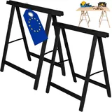 Modo24 Sägebock Holzbock, Klappbock, Arbeitsbock, Tapezierbock, Montagebock, Unterstellbock SDKM, 73x73x44 cm, 4 Farben und verschiedene Sets schwarz