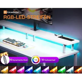 luxuskollektion Gaming Tisch Metall 120x50cm Weiß