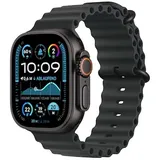 Apple Watch Ultra 2 LTE 49mm schwarzes Titan Gehäuse mit schwarzen Ozean Armband