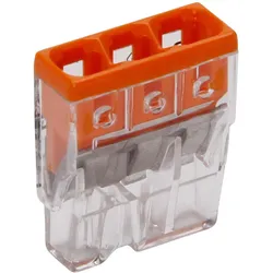 Kopp WAGO COMPACT-Steckklemme, 3-polig, für eindrähtige starre Leiter 0,5 - 2,5 mm, Orange