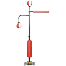 sportnow Standbox Freistehender Boxsack, mit 2 Speedbällen, schwarz Stahl B/H/L: ca. 36x205x84 cm - schwarz, rot