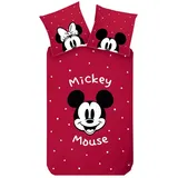 Disney Wendebettwäsche Mickey Mouse/Minnie Mouse Rot 135 x 200 cm