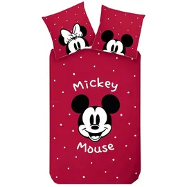 Disney Wendebettwäsche Mickey Mouse/Minnie Mouse Rot 135 x 200 cm