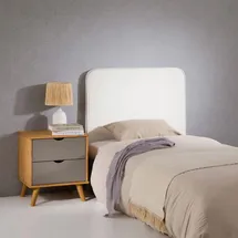 Idimex Kopfteil Ariela 90 cm gepolstert, weiß - Headboard mit Wandbefestigung und Kunstlederbezug, bequeme Bettrückwand für Einzelbett