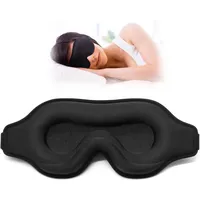Schlafmaske für Herren und Damen, verbesserte 3D-konturierte Augenbinde, blockiert Licht, Augenmaske mit verstellbarem Riemen, atmungsaktiv und weich zum Schlafen, Yoga, Reisen (schwarz)