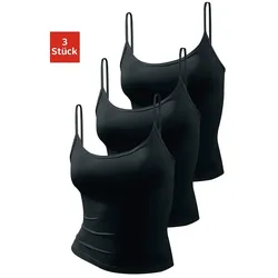 Spaghettitop VIVANCE ACTIVE, Damen, Gr. 44/46, schwarz, Single Jersey, Obermaterial: 95% Polyamid, 5% Elasthan (LYCRA), unifarben, Basic, körpernah taillenbedeckt, tiefer Rundhals, ohne Ärmel, Tops, aus weicher Microfaser