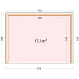 Telluria Gartenhaus Singolo 4,78 x 3,58 m Anthrazit