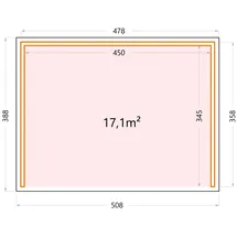Telluria Gartenhaus Singolo 4,78 x 3,58 m Anthrazit