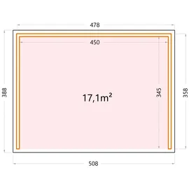 Telluria Gartenhaus Singolo 4,78 x 3,58 m Anthrazit